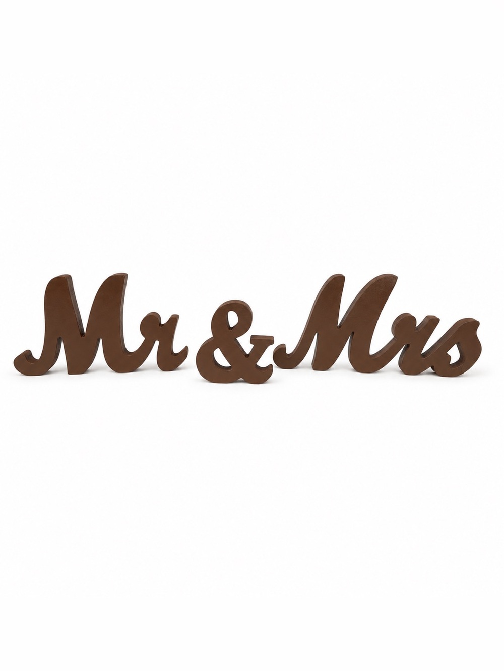 Mr & Mrs Wooden Table Sign - Brown Wedding Decor